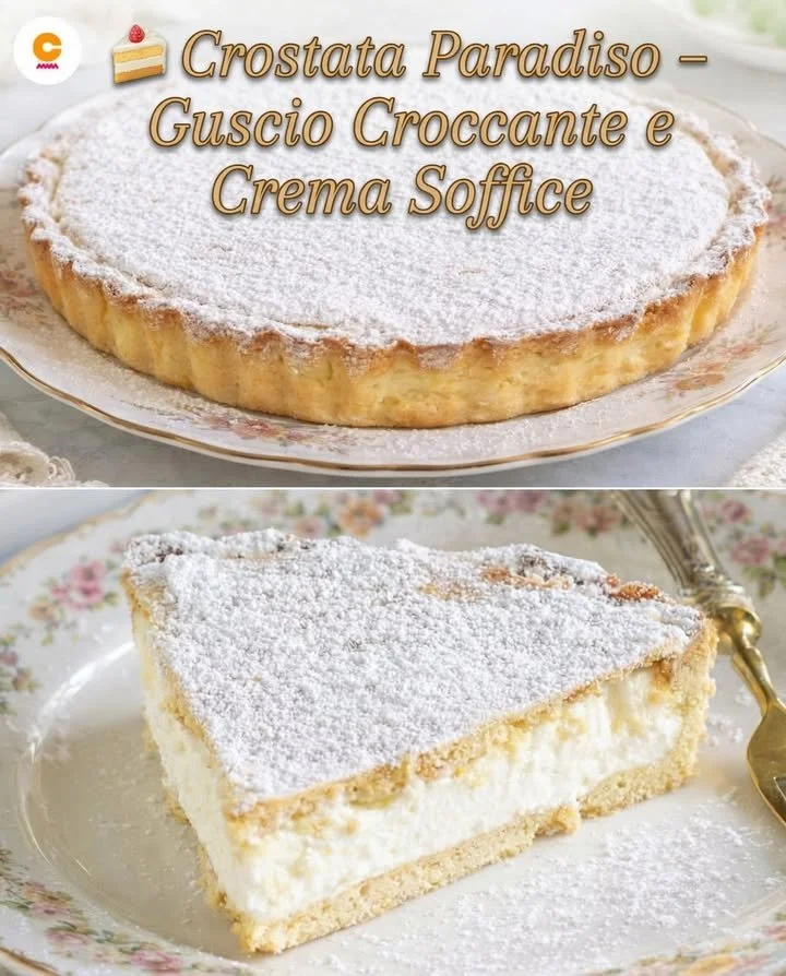 Delicious Paradise Tart with crispy crust and creamy filling garnished with fruits.