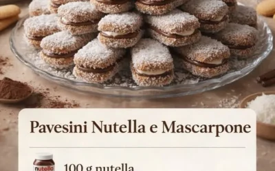 Pavesini cookies layered with Nutella and mascarpone for a delicious dessert