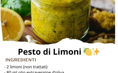 Pesto di Limoni fresco preparato in una ciotola