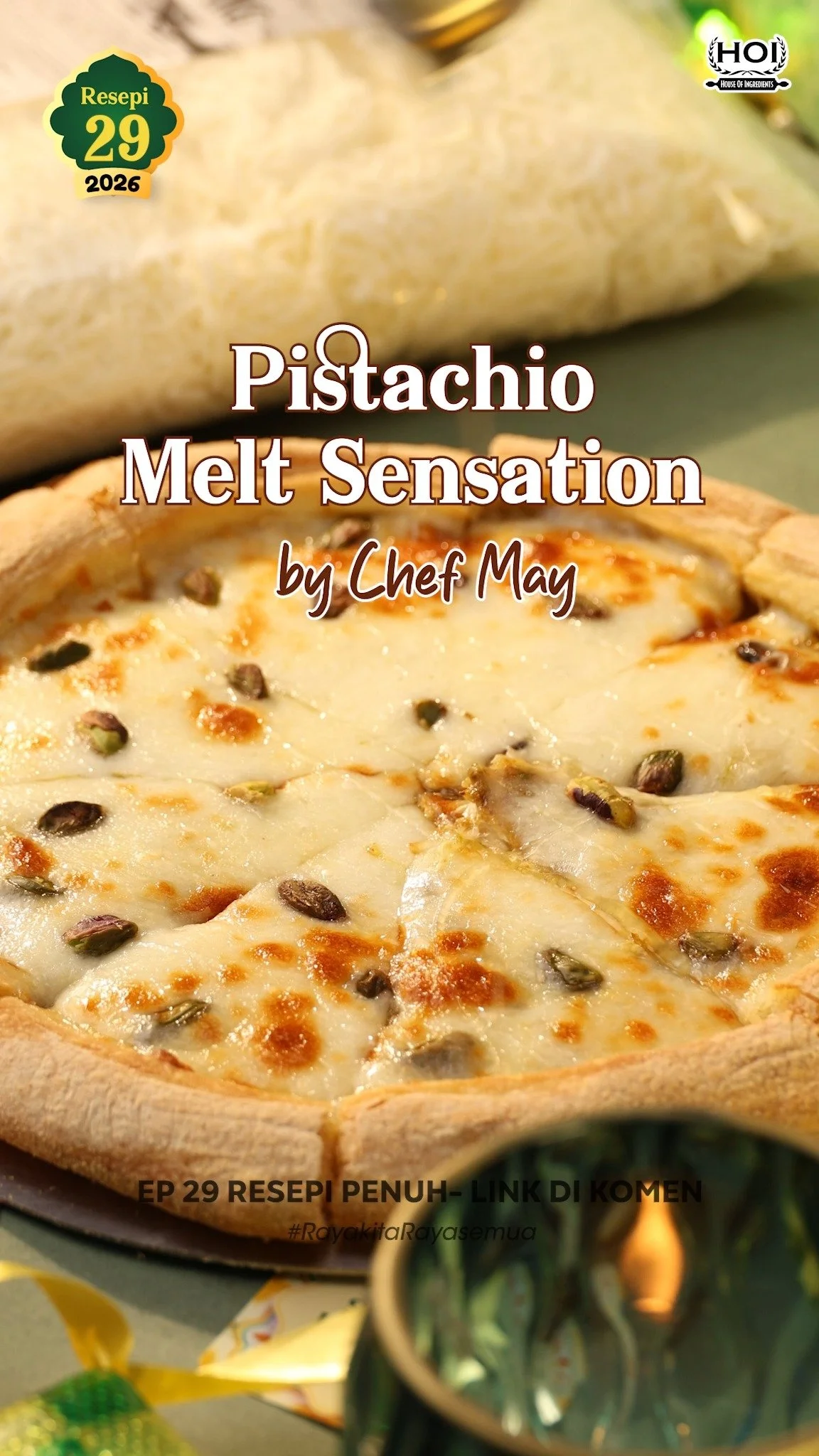 Delicious Pistachio Melt Dessert topped with crushed pistachios