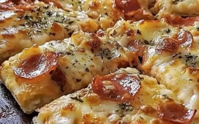 Pizza in teglia fresca e croccante pronta da gustare