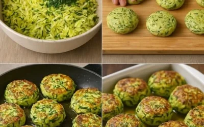 Polpette di zucchine al forno appena sfornate in un piatto