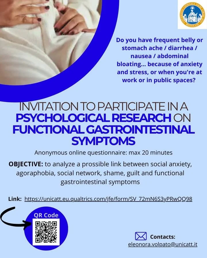 Research on anxiety-related stomach symptoms in public and work environments