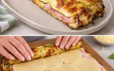 Rotolo di Zucchine con Formaggio Filante pronto da servire