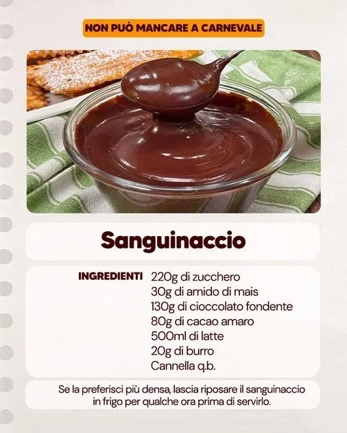 Delizioso Sanguinaccio, dolce tradizionale italiano a base di cioccolato e sangue di maiale.