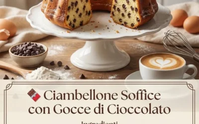 Soft Bundt Cake with Chocolate Chips served on a platter