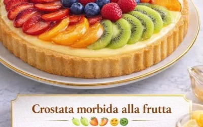 Delicious soft fruit tart topped with vibrant, fresh berries and a golden crust.