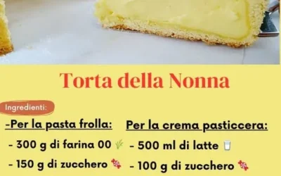 Torta della Nonna con crema pasticcera e pinoli, un dolce tradizionale italiano