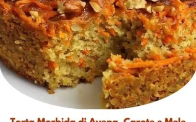 Fetta di torta di carote e fiocchi d'avena fresca e appetitosa