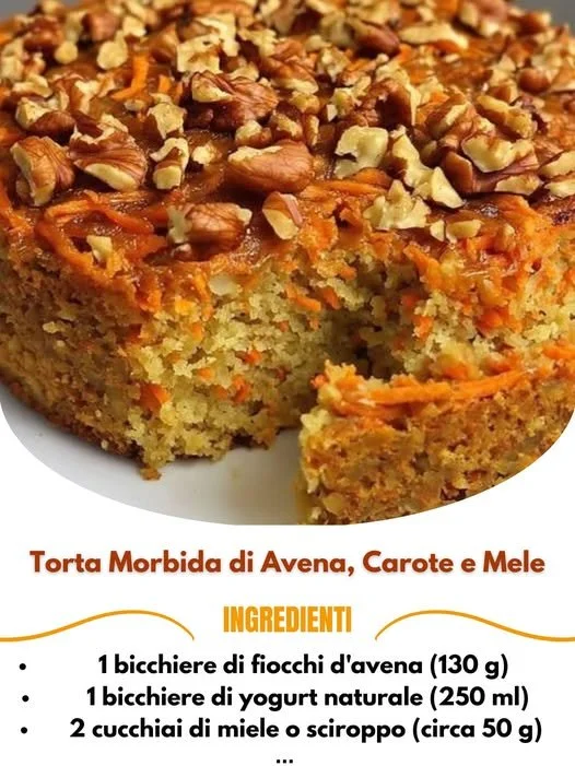 Fetta di torta di carote e fiocchi d'avena fresca e appetitosa