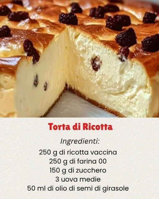 Torta di Ricotta fresca e genuina su un piatto