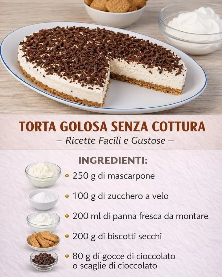 Torta golosa senza cottura pronta da servire