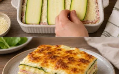 Zucchine con prosciutto e mozzarella pronte da servire