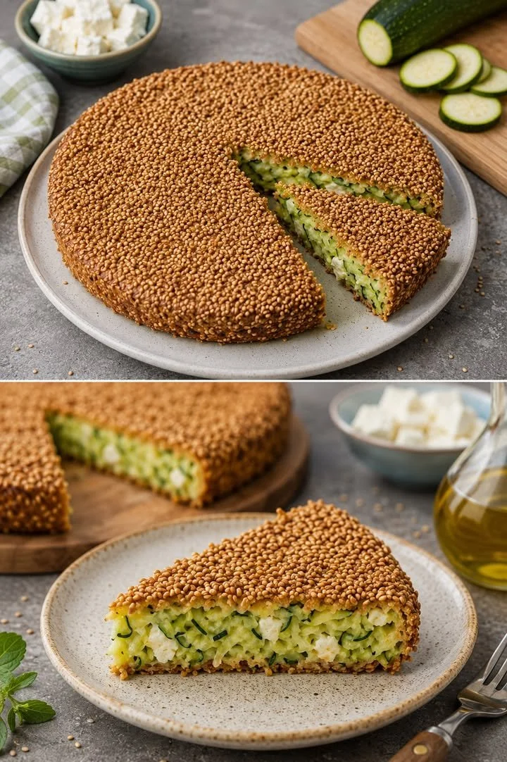 Zucchine grattugiate con feta e yogurt servite in un piatto