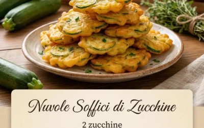 Crispy zucchini fritters served on a plate garnished with herbs.