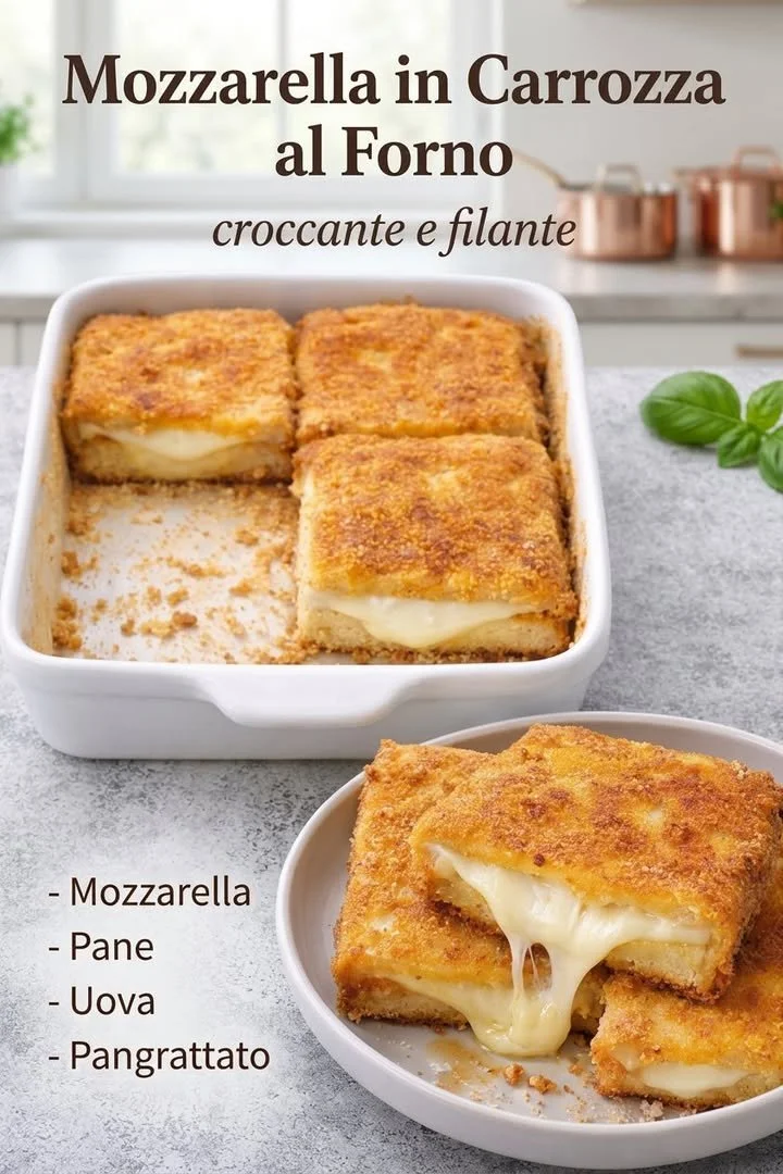 Carrozza di Mozzarella al Forno preparata con ingredienti freschi.
