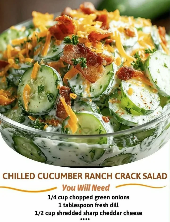 Chilled Cucumber Ranch Salad with fresh ingredients and creamy ranch dressing