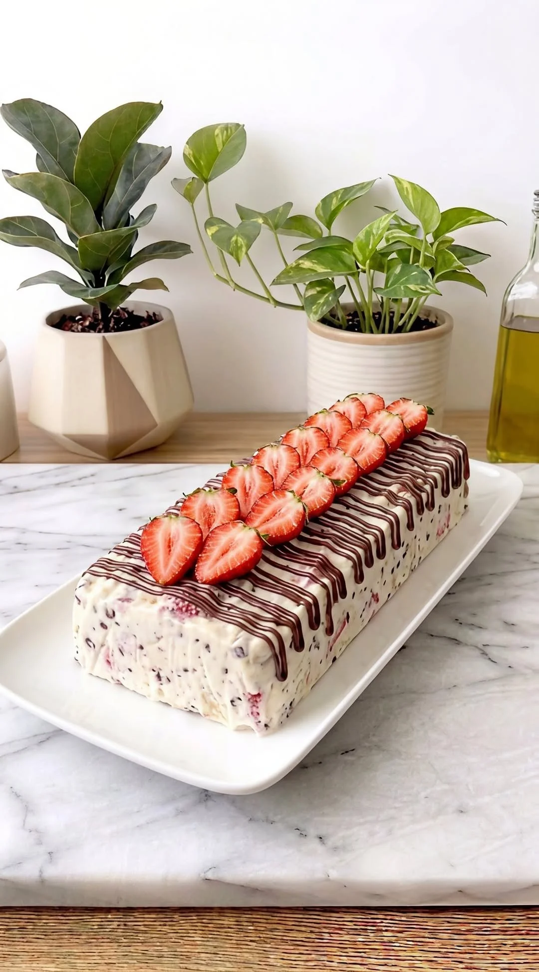A delicious creamy fruit parfait layered with yogurt and fresh fruits.