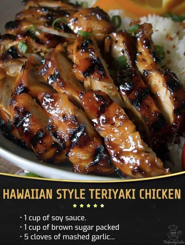 Hawaiian-style teriyaki chicken served with pineapple and rice