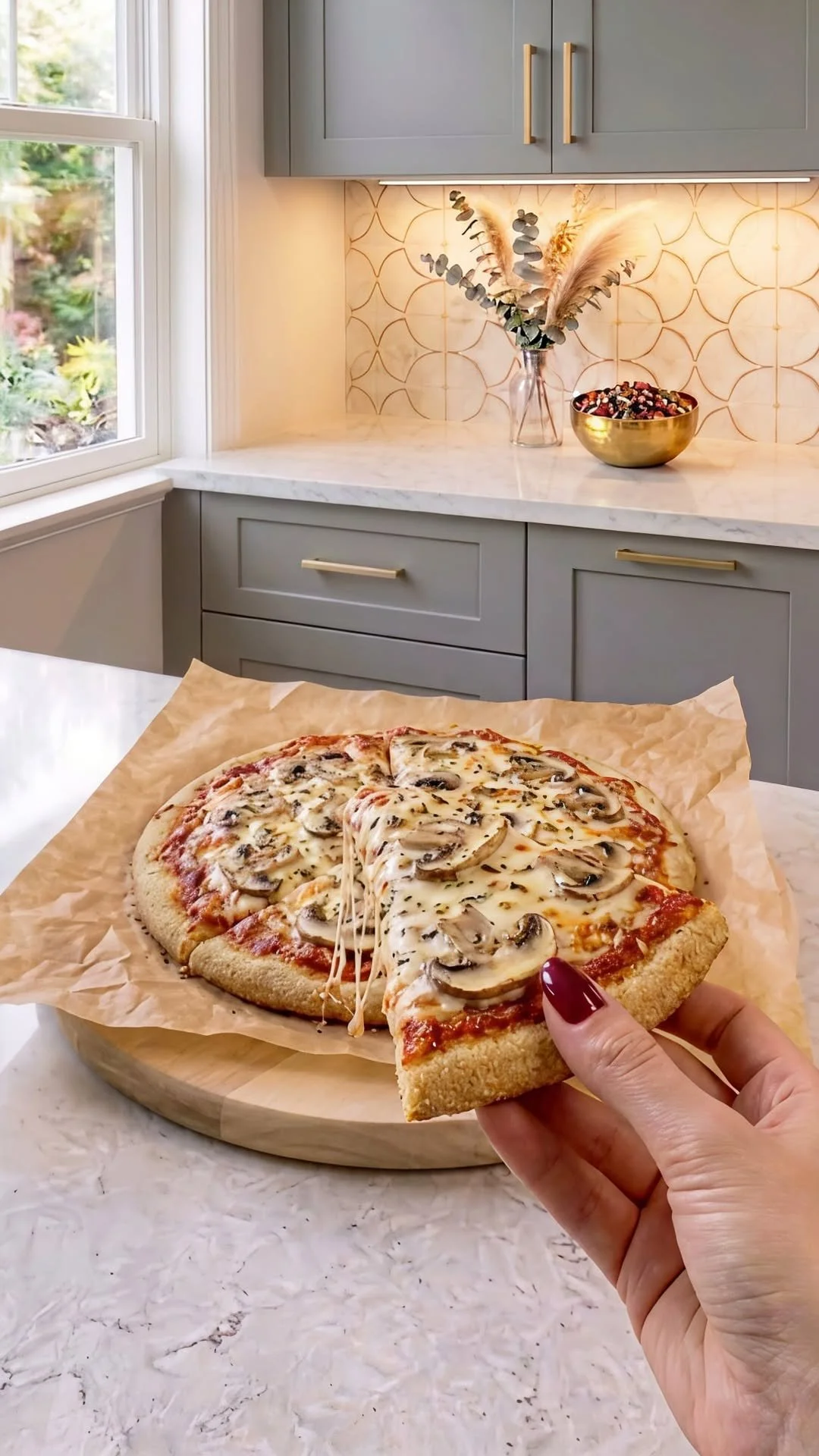 Ingredient pizza crust ready for topping and baking.