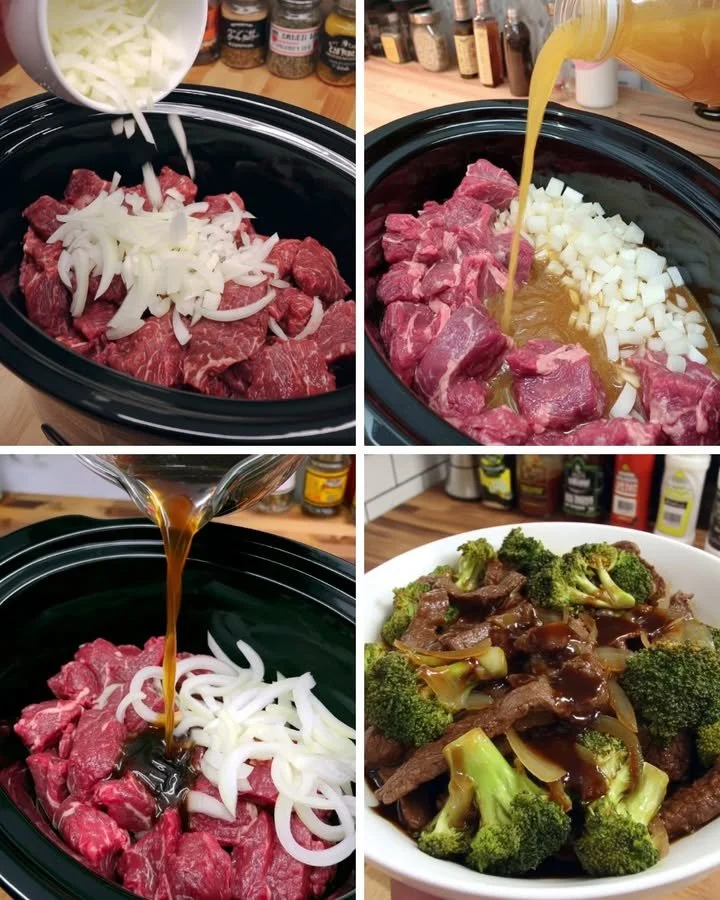 Delicious Keto Slow Cooker Beef & Broccoli dish ready to serve.