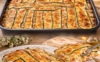 Piatto di Parmigiana Bianca di Zucchine preparato a crudo
