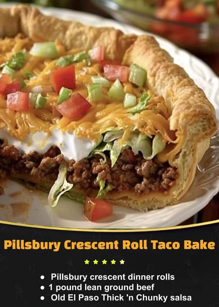 Pillsbury Crescent Roll Taco Bake fresh out of the oven