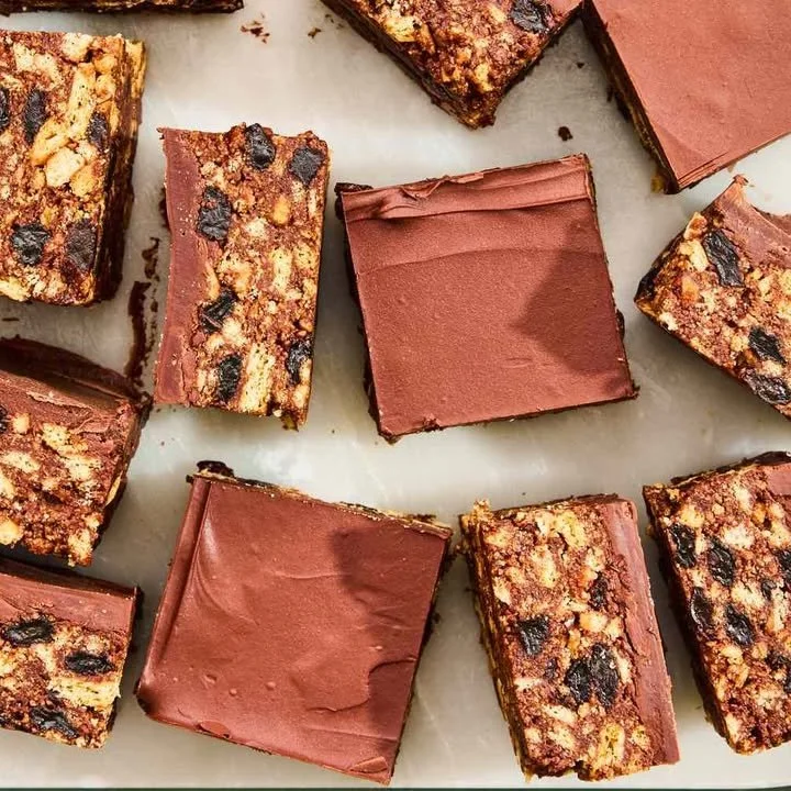 Delicious Scottish Chocolate Tiffin made with chocolate, biscuits, and dried fruits