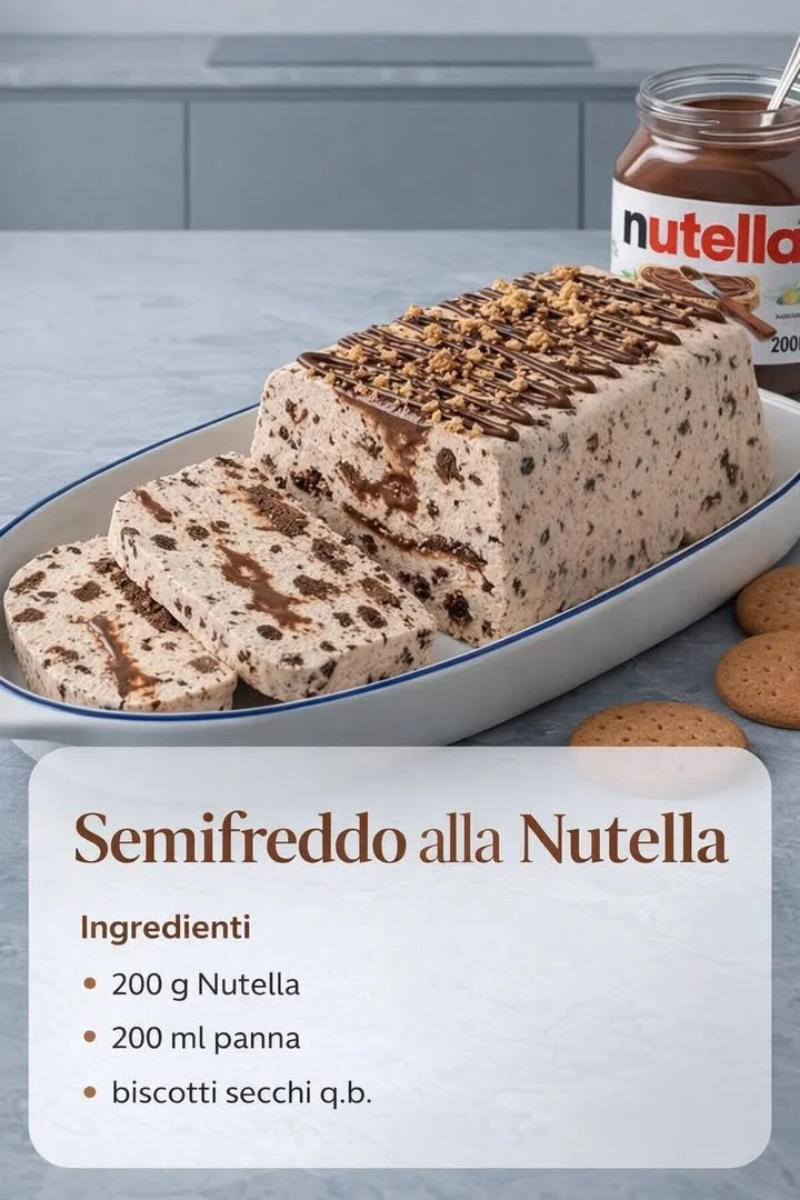 Delizioso semifreddo ai biscotti e Nutella pronto da servire