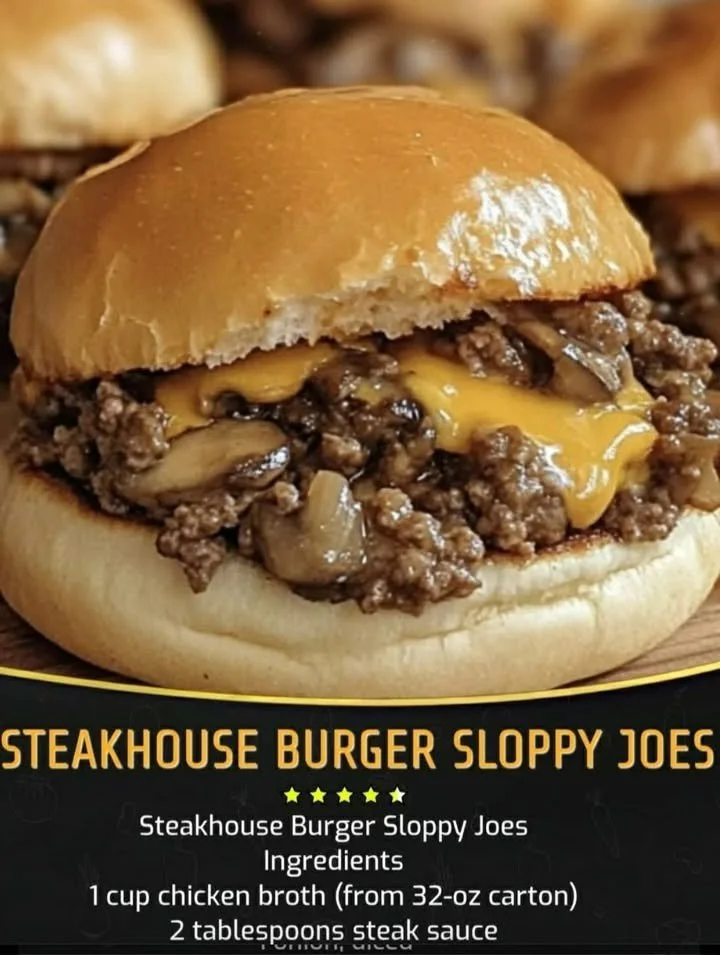 Steakhouse-style Sloppy Joes served on a bun with a side of fries.